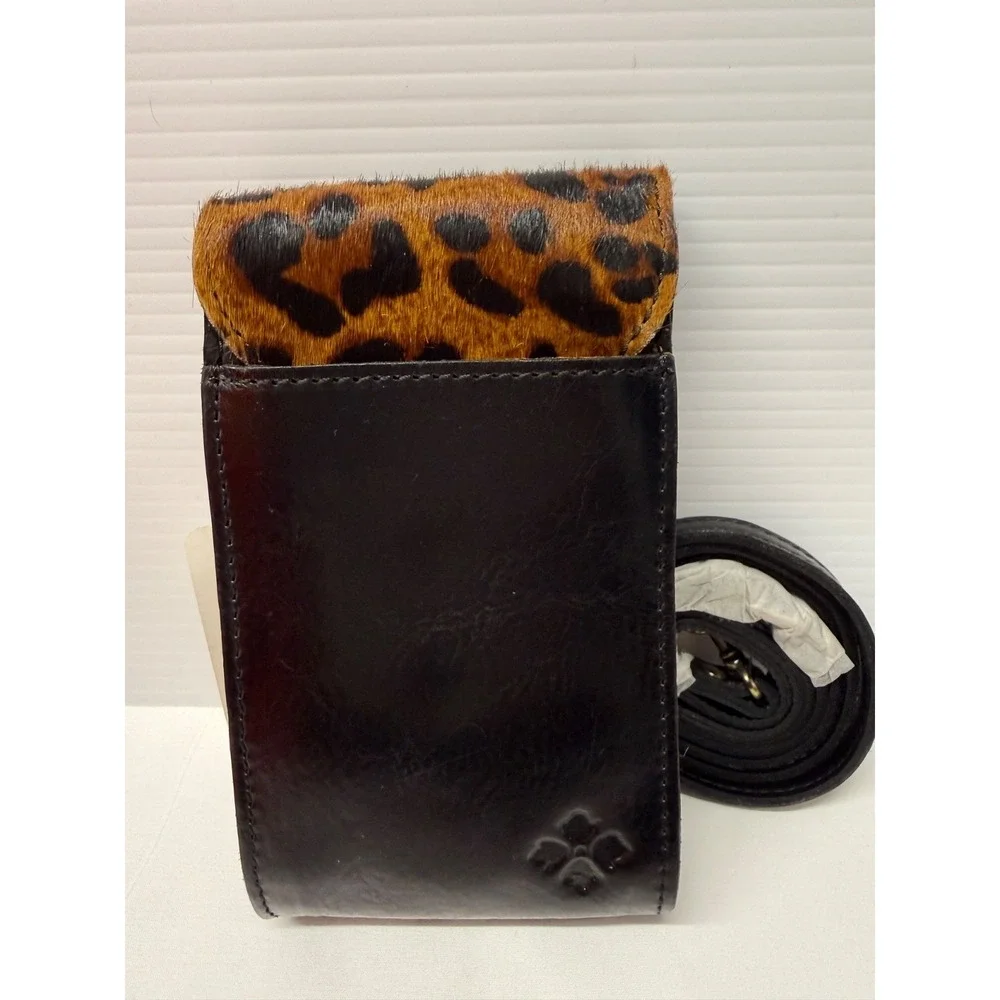 Patricia Nash, Rivalta‎ Crossbody Bag Leather LEOPARD CALF HAIR NWTS EXTRA SMALL